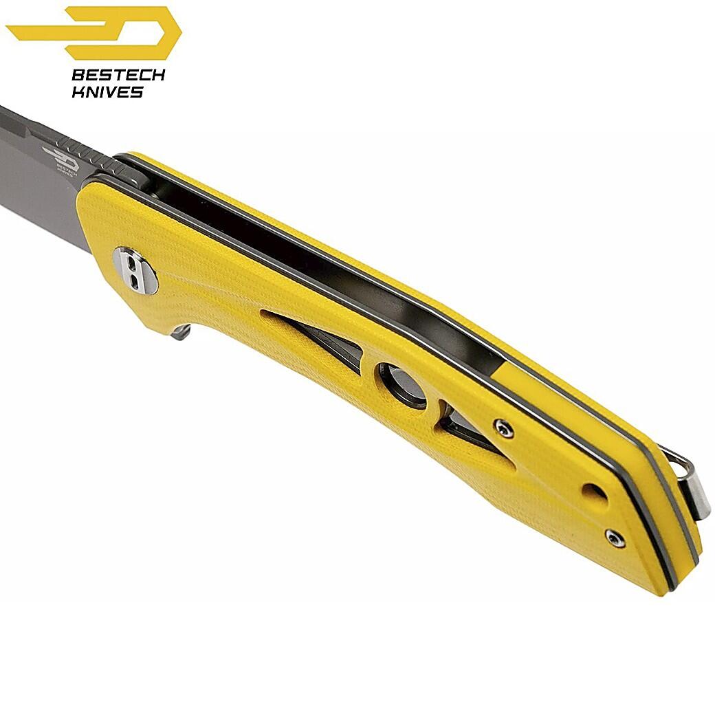 Bestech Couteau de Poche Eye of Ra Jaune G10 D2 7/7