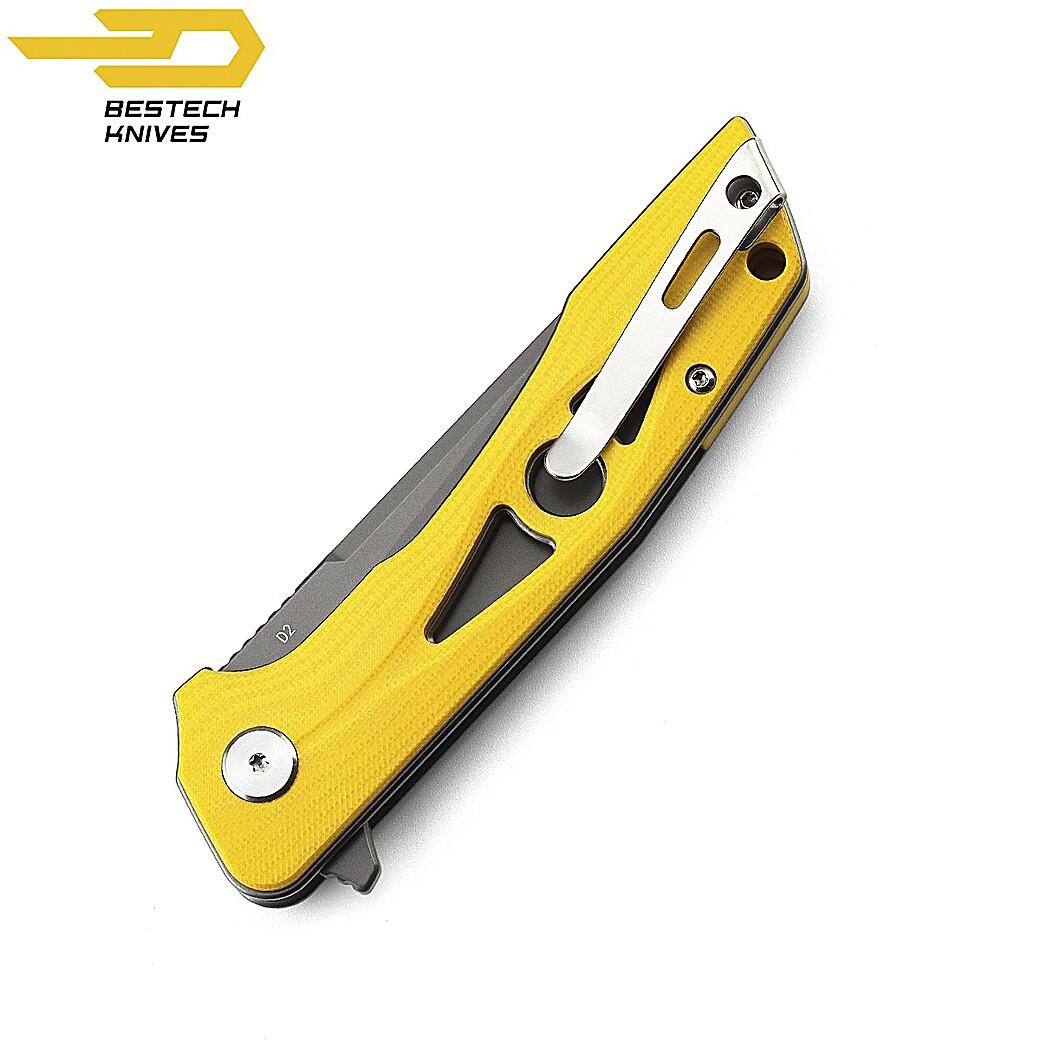 Bestech Couteau de Poche Eye of Ra Jaune G10 D2 2/7