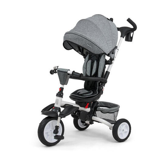 Tricycle - Enfants - Siège 360°, Poignée télescopique - Gris