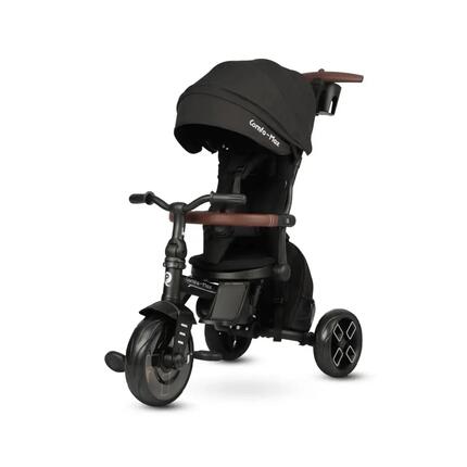 Tricycle Qplay Comfo Max avec Barre Parentale - Tricycle Évolutif 7-en-1 - Beige