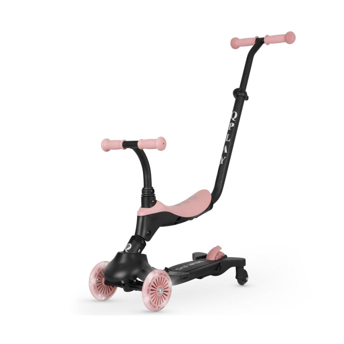 Qplay - Trottinette Qplay Sema Evo 3-en-1 Rose Corail - Plateau Porte Enfant - Rouge - Taille Unique - Decathlon