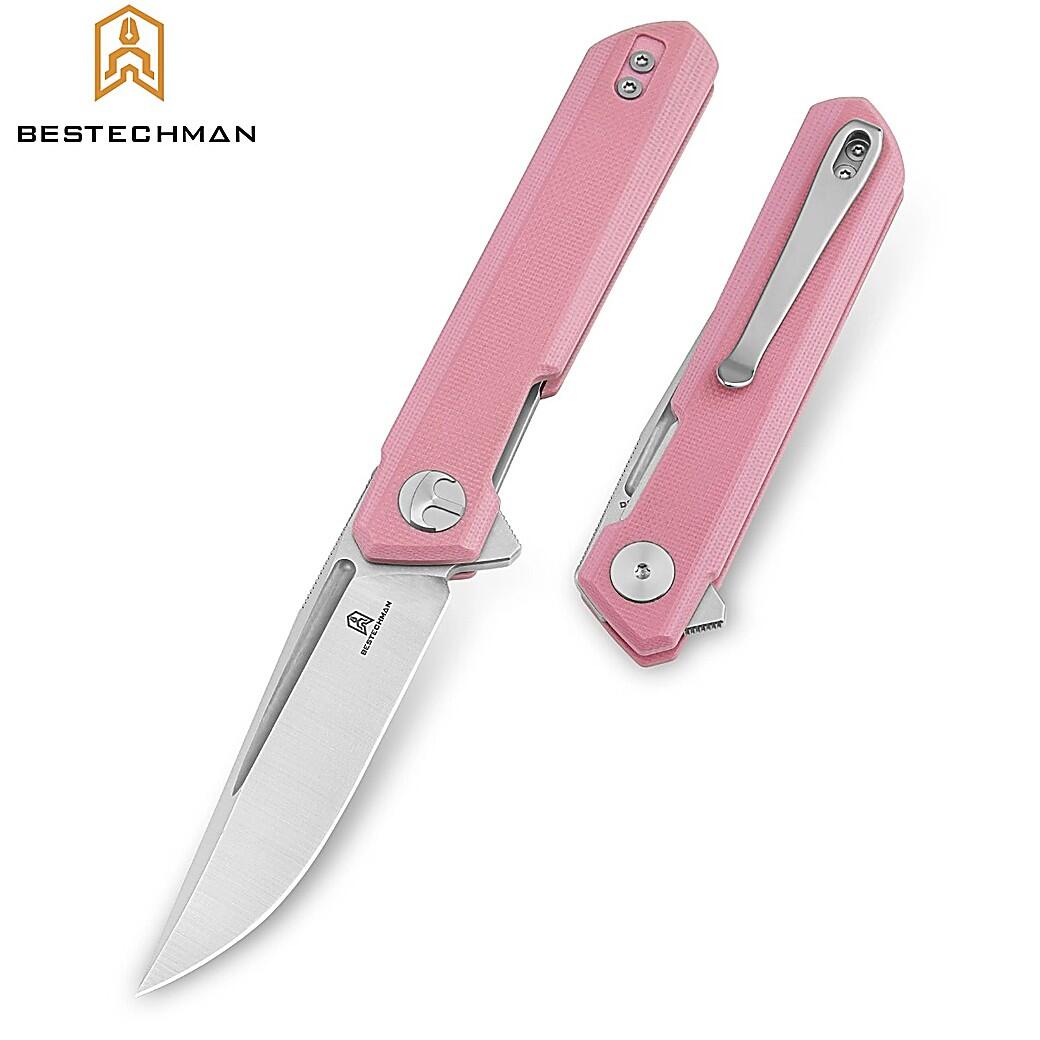 Bestechman Couteau de Poche Mini Dundee Rose G10 D2 4/7