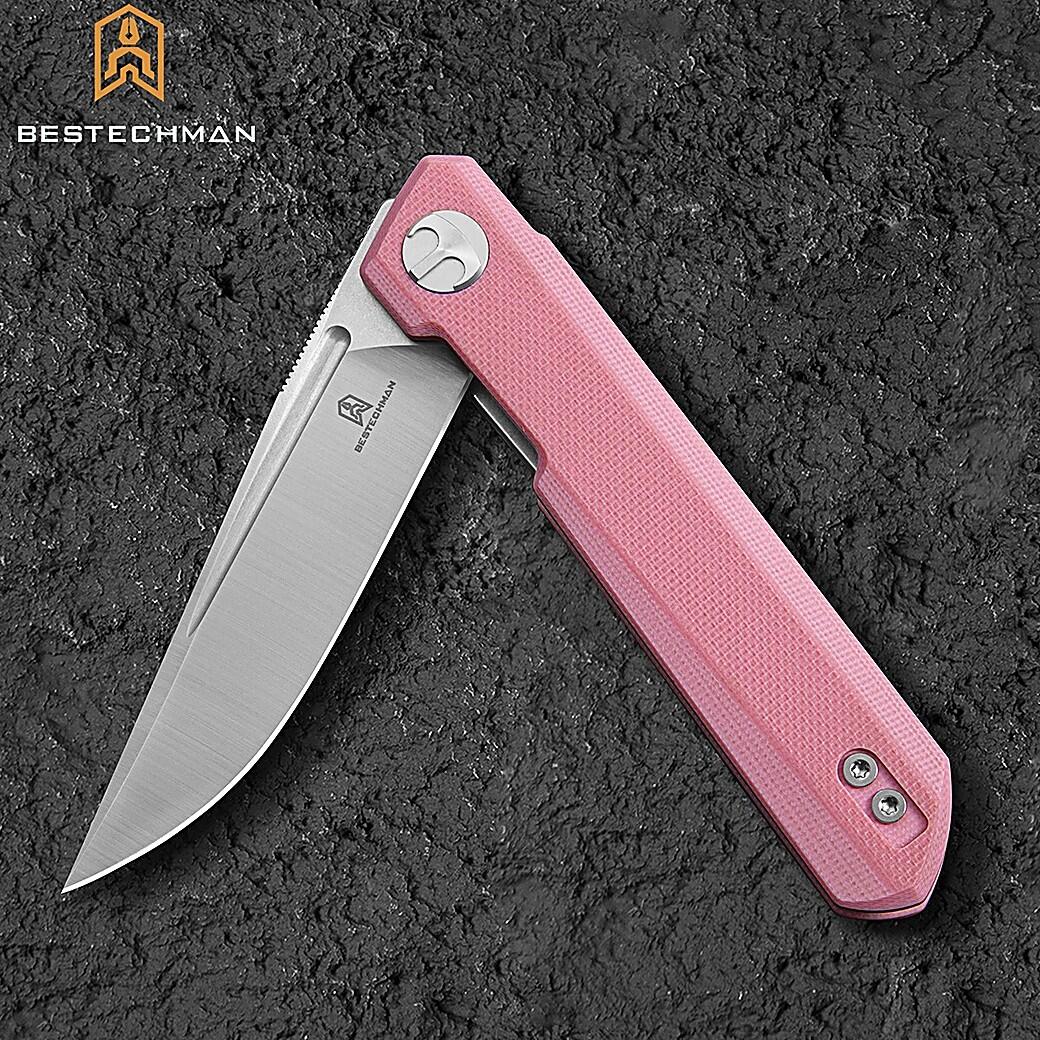 Bestechman Couteau de Poche Mini Dundee Rose G10 D2 5/7