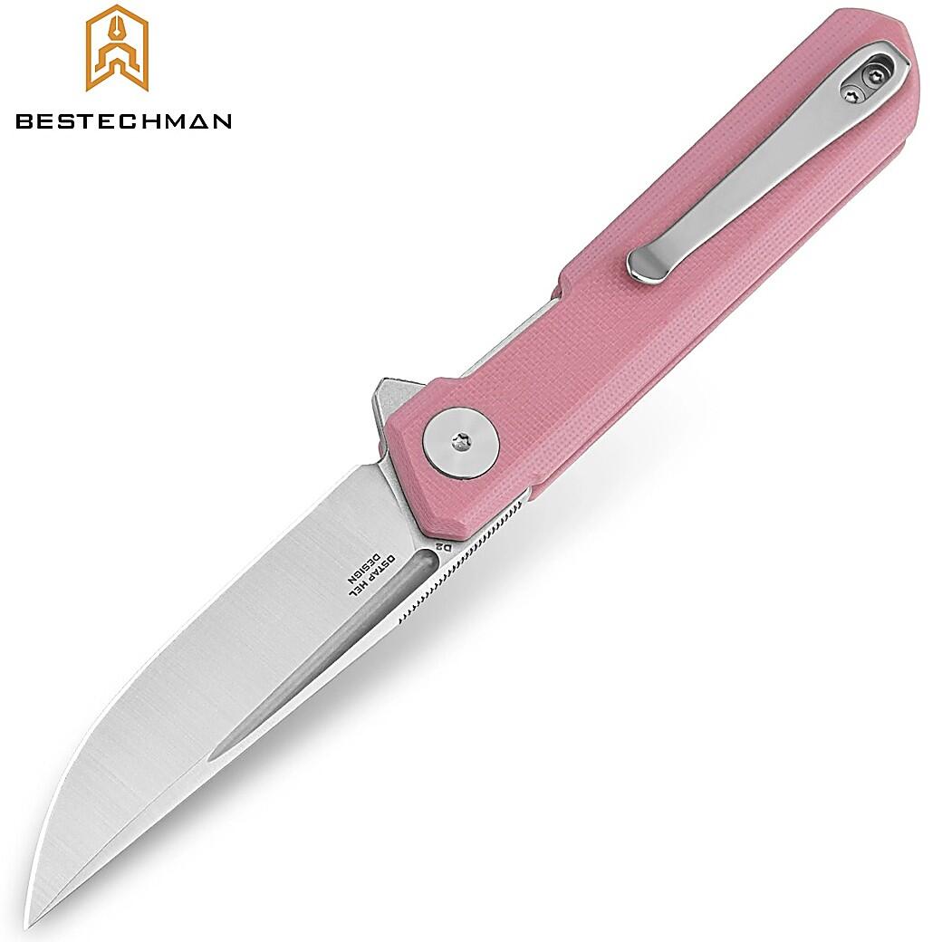 Bestechman Couteau de Poche Mini Dundee Rose G10 D2 2/7