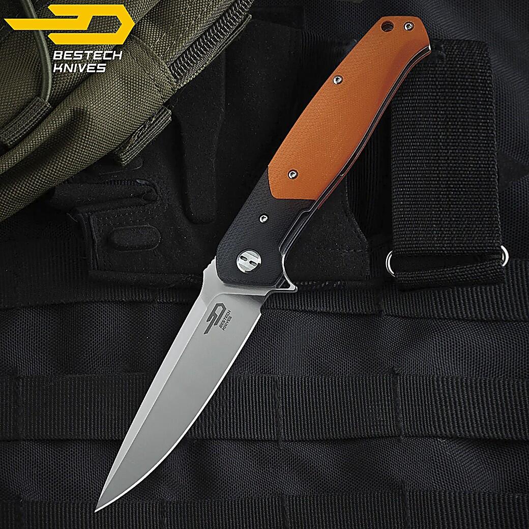 Bestech Swordfish Zwart Oranje G10 D2 Zakmes 6/6