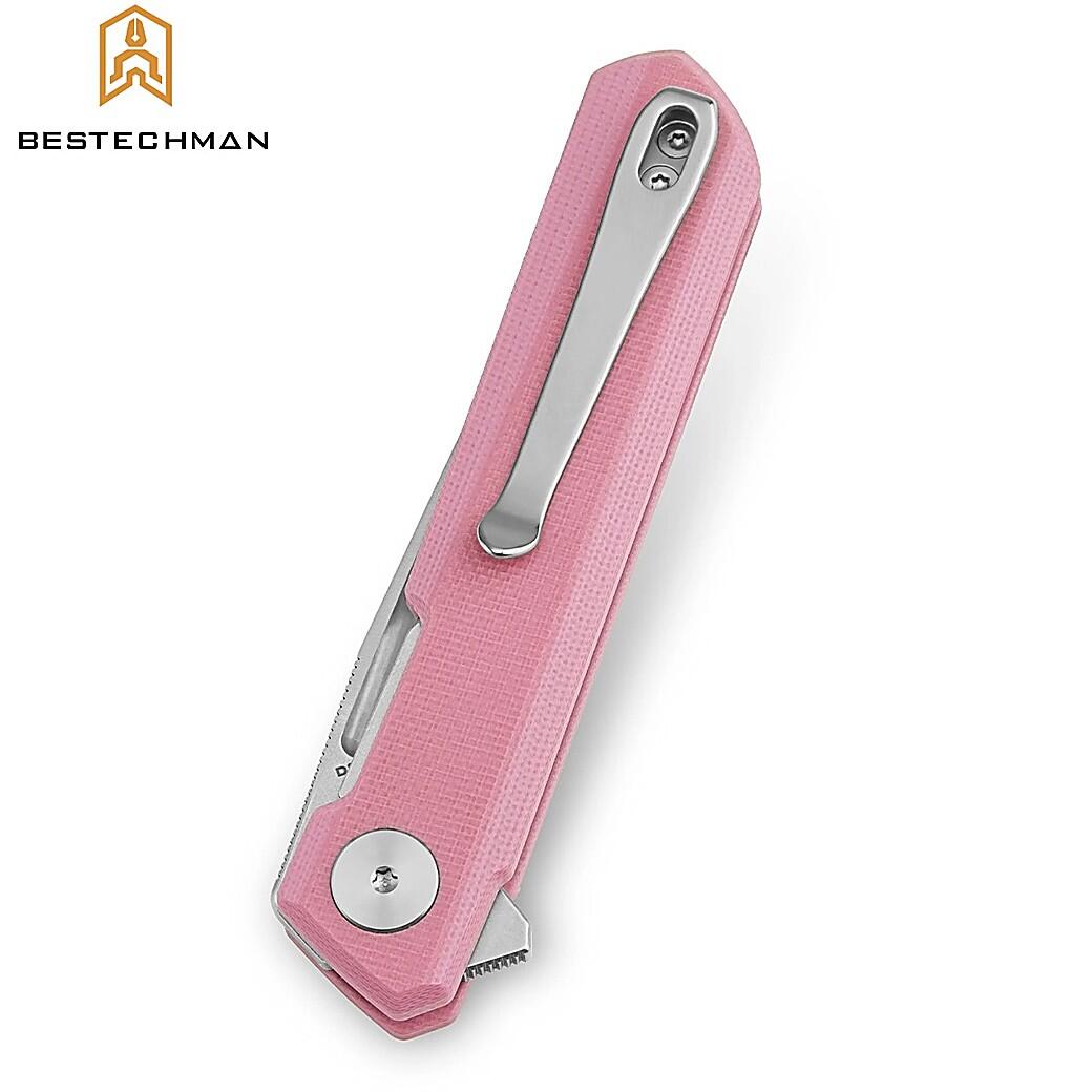 Bestechman Couteau de Poche Mini Dundee Rose G10 D2 3/7