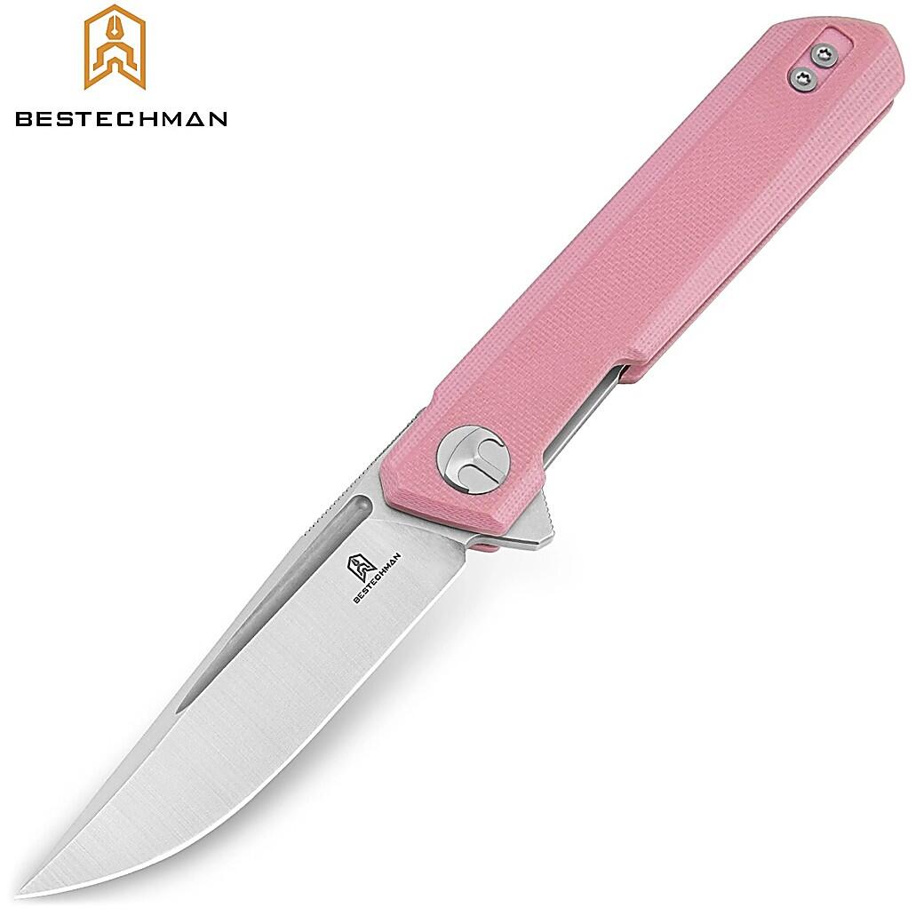 Bestechman - Bestechman Couteau De Poche Mini Dundee Rose G10 D2 - Aiguisoir - 7 Cm - Decathlon