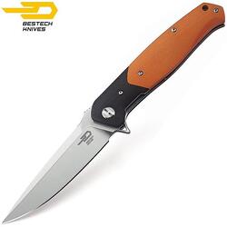 Bestech Couteau de Poche Swordfish Noir Orange G10 D2