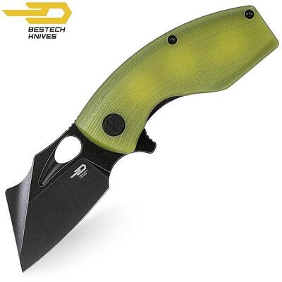 Bestech Couteau de Poche Lizard Vert Lime G10 D2