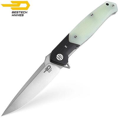 Bestech Couteau de Poche Swordfish Noir Jade G10 D2