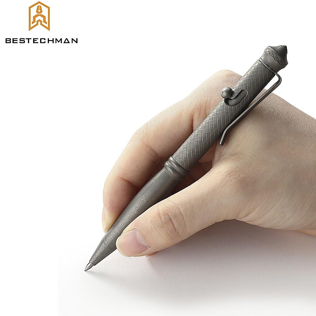 Bestechman Caneta Tática Scribe Bronze Titânio Quebra Vidros 4/7