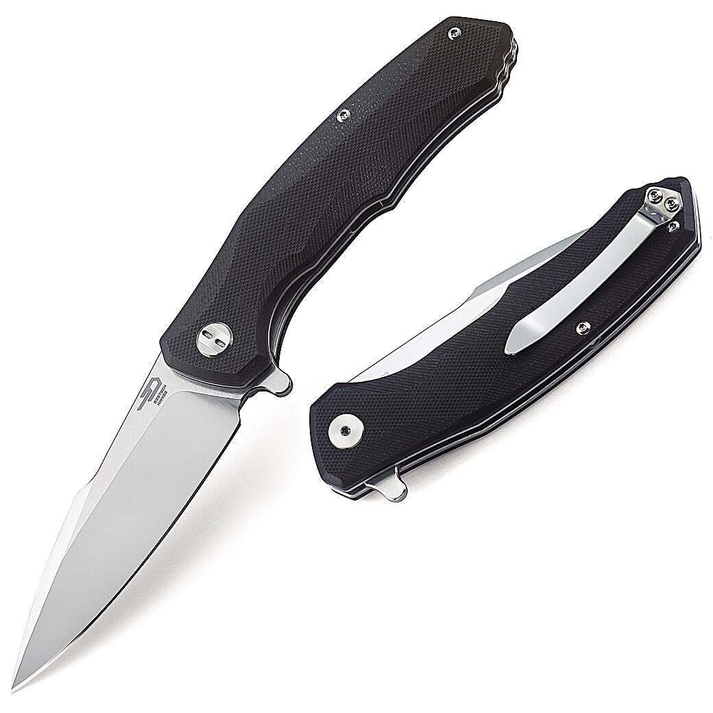 Bestech Couteau de Poche Warwolf Noir G10 D2 4/6