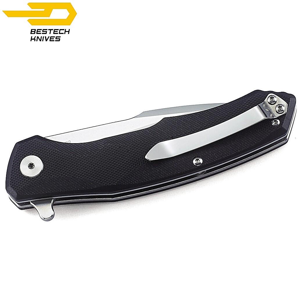 Bestech Couteau de Poche Warwolf Noir G10 D2 2/6