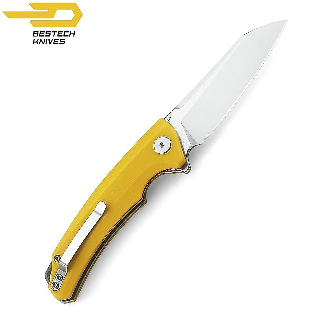 Bestech Couteau de Poche Texel Jaune G10 D2 4/7