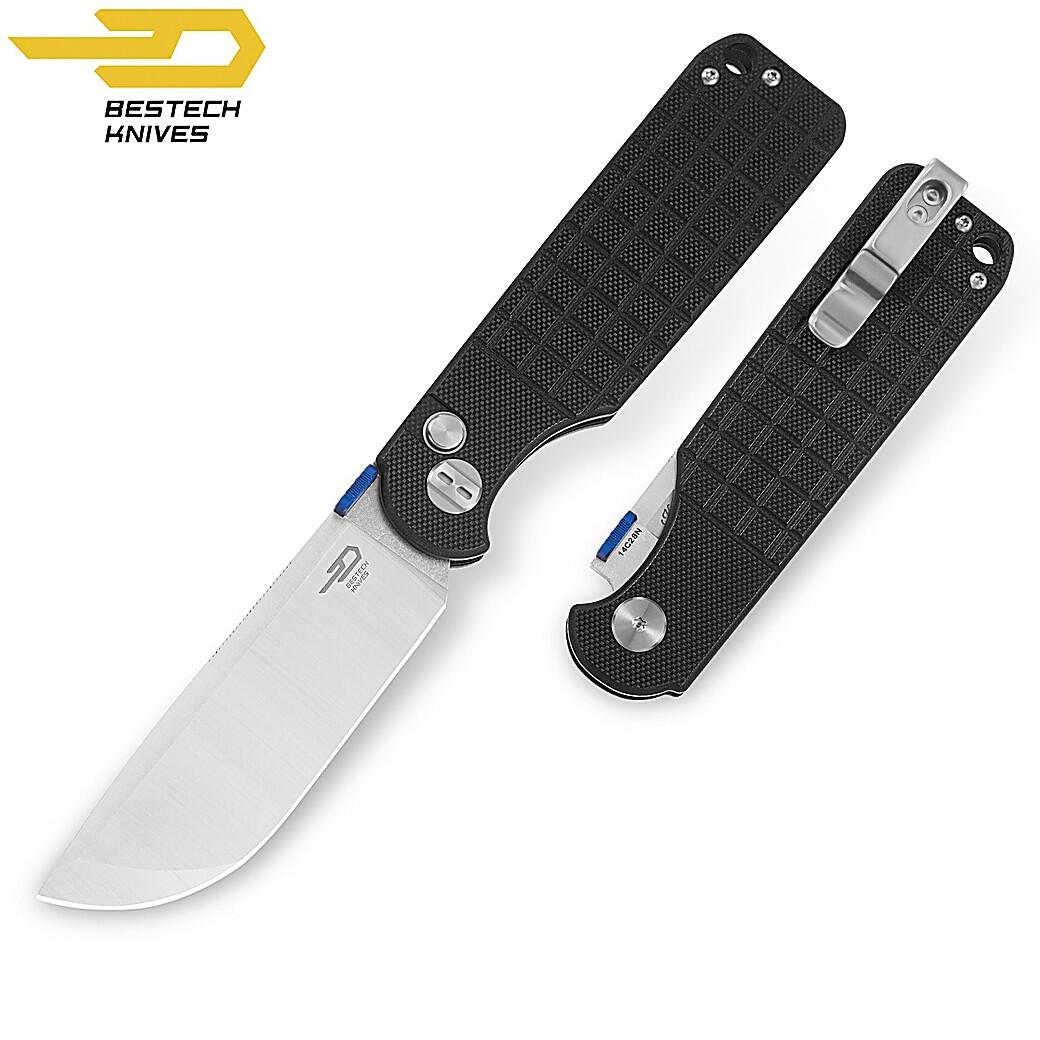 Bestech Couteau de Poche Glok Noir G10 14C28N 4/7