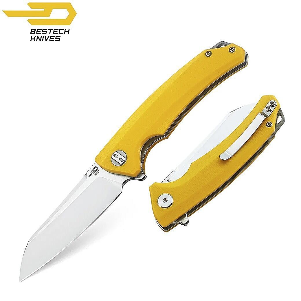 Bestech Couteau de Poche Texel Jaune G10 D2 7/7