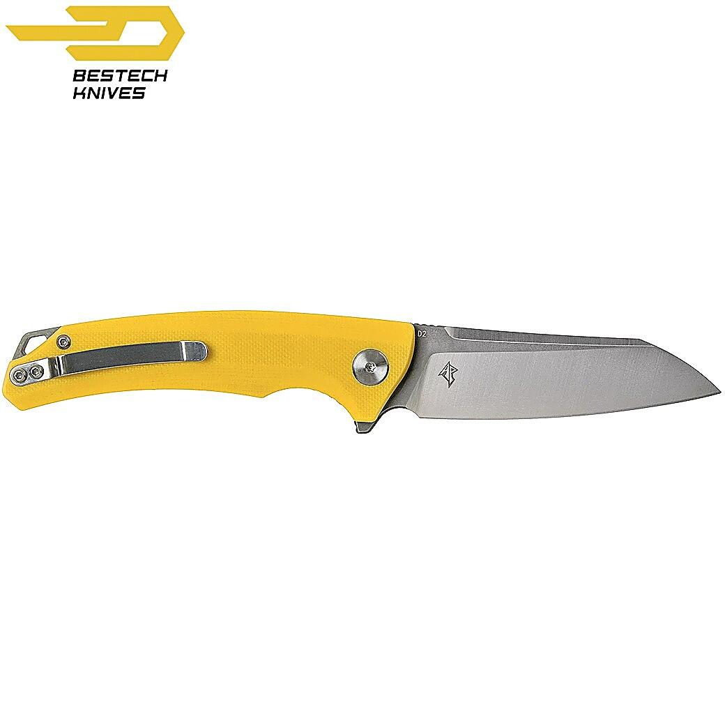 Bestech Couteau de Poche Texel Jaune G10 D2 6/7