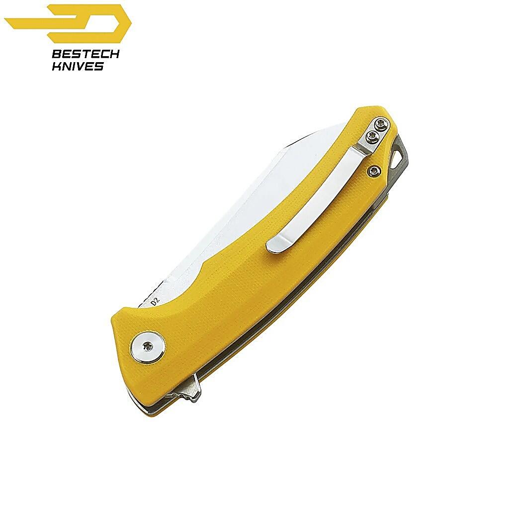Bestech Couteau de Poche Texel Jaune G10 D2 2/7