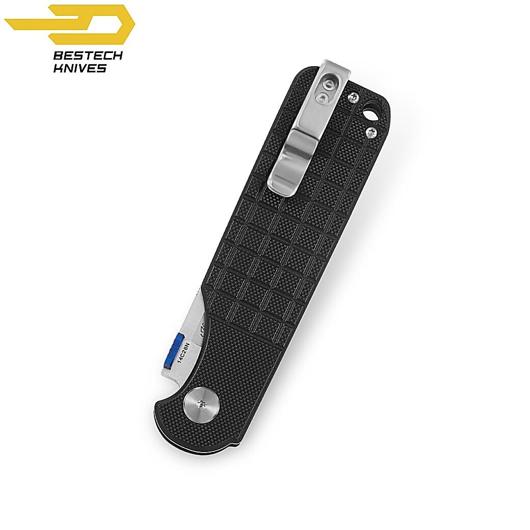 Bestech Couteau de Poche Glok Noir G10 14C28N 2/7