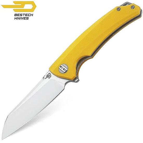 Bestech Couteau de Poche Texel Jaune G10 D2