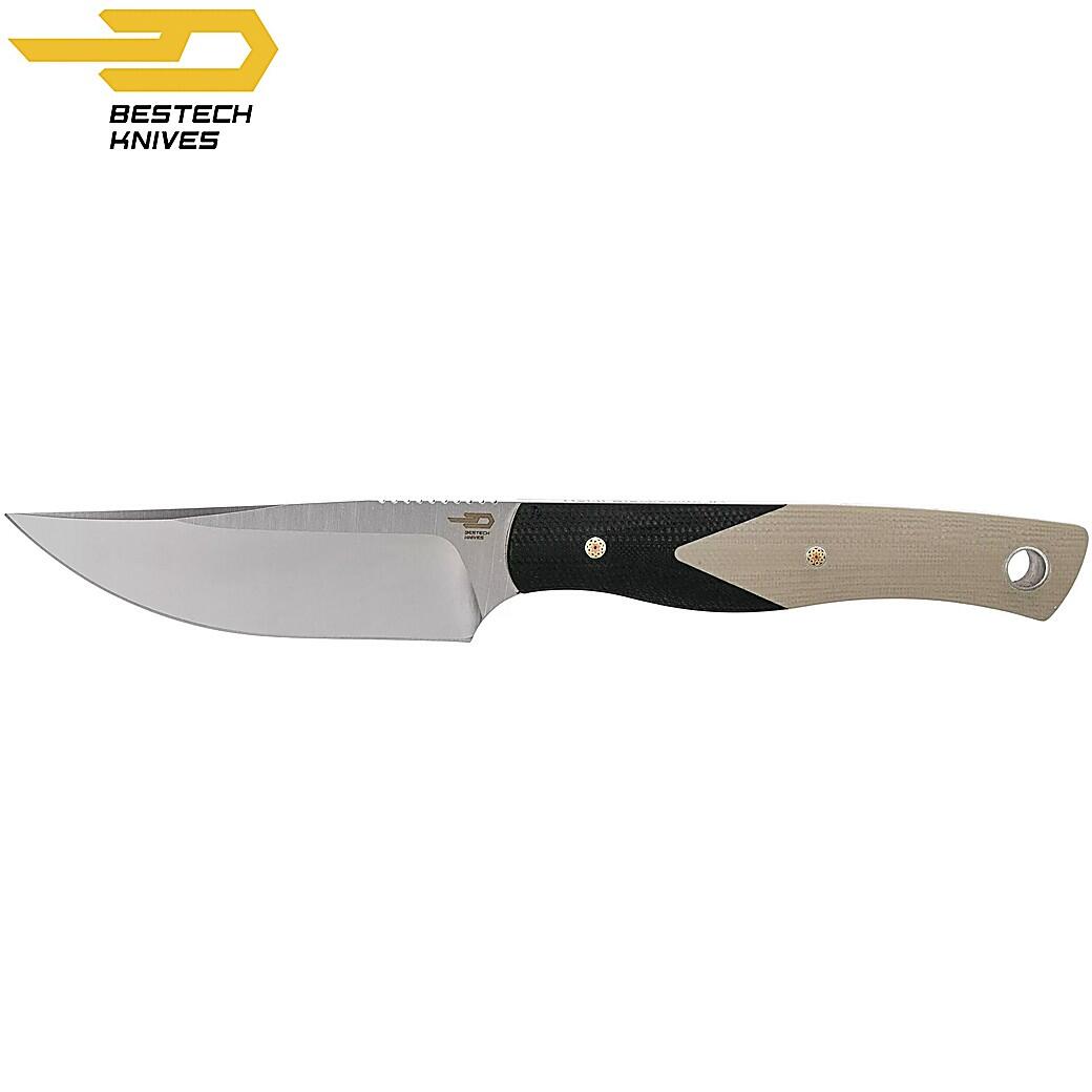 Bestech Heidi Blacksmith Mes Zwart en Beige G10 D2 4/7