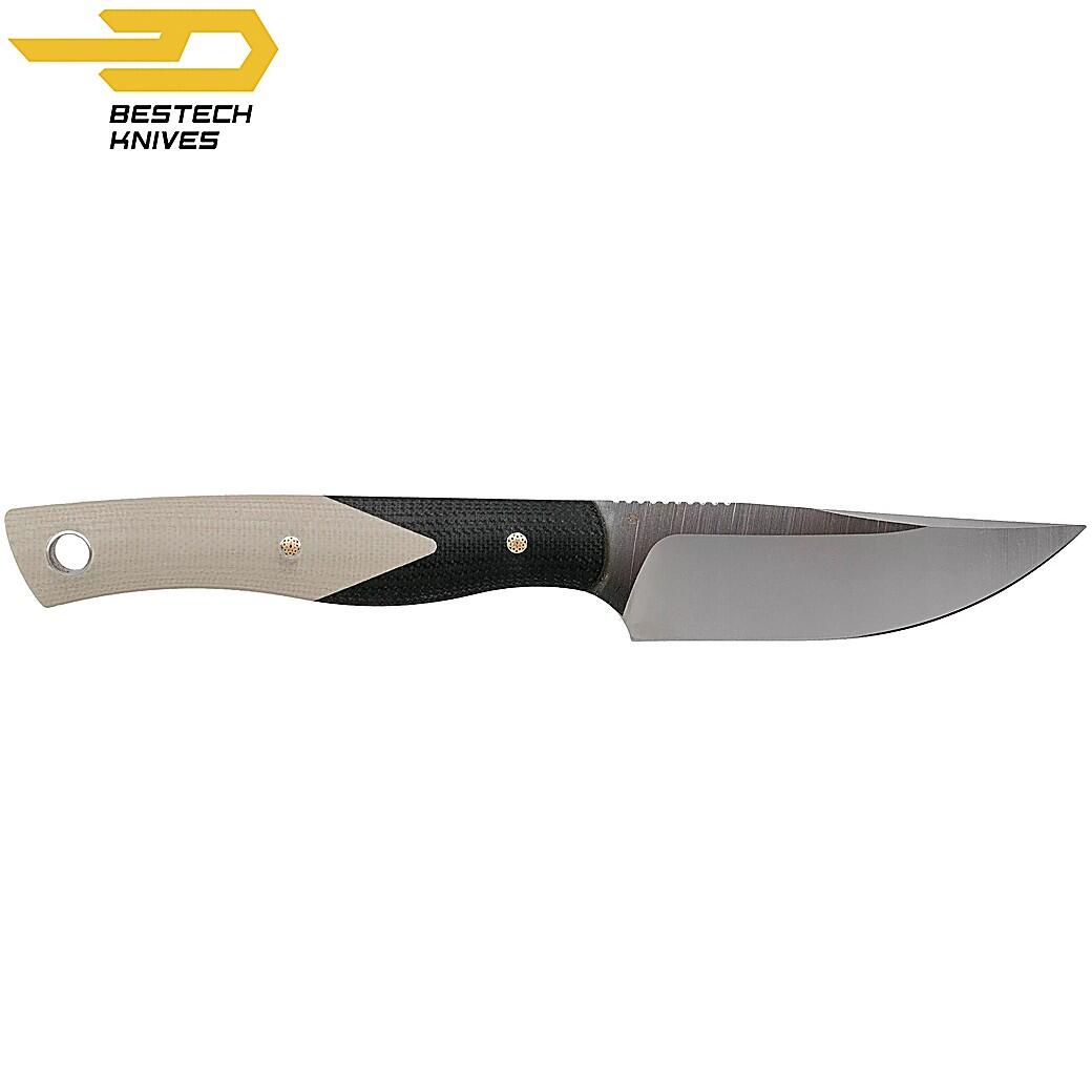 Bestech Heidi Blacksmith Mes Zwart en Beige G10 D2 5/7