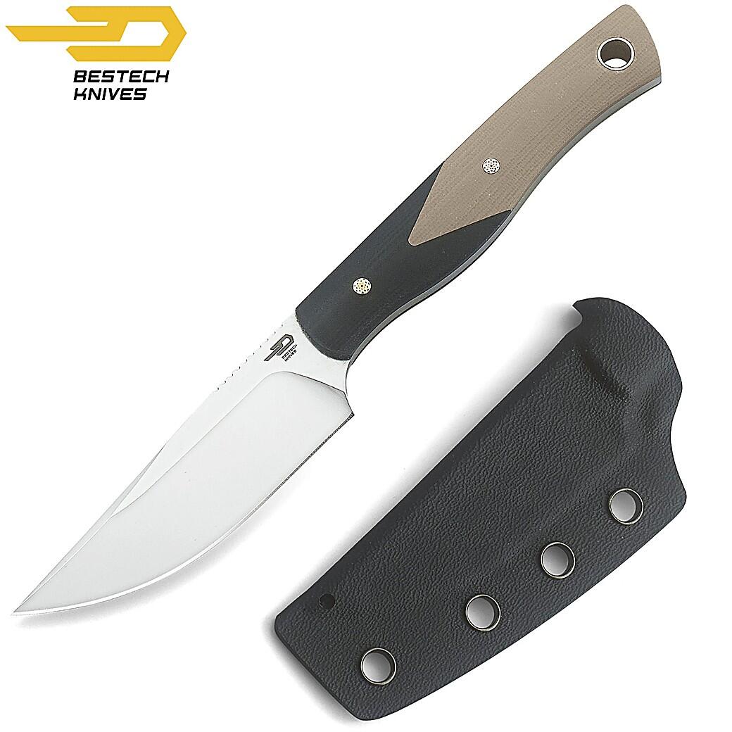 Bestech Heidi Blacksmith Mes Zwart en Beige G10 D2 6/7