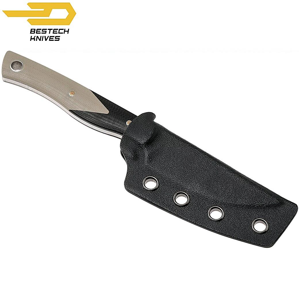 Bestech Heidi Blacksmith Mes Zwart en Beige G10 D2 2/7