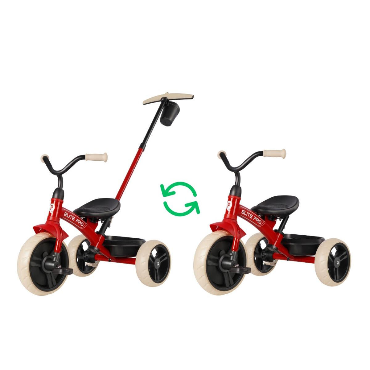 Tricycle - vélo enfant - poignée parentale - Elite Pro - rouge 3/3