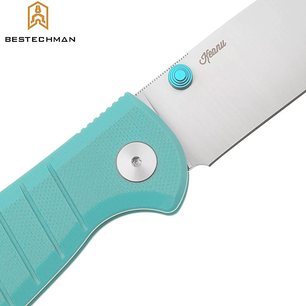 Bestechman Couteau de Poche Goodboy Bleu Tiffany G10 D2 5/7