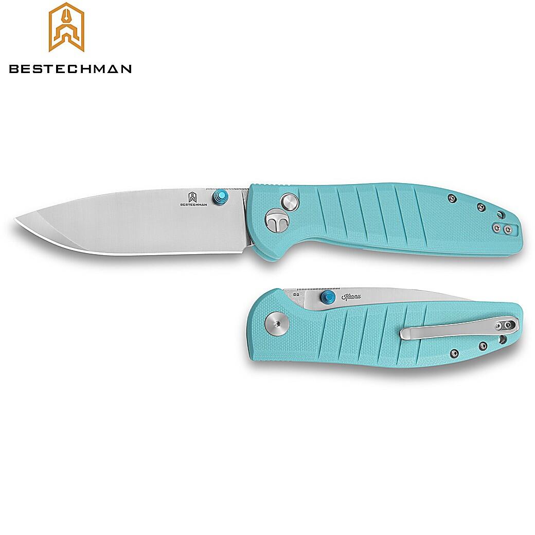 Bestechman Couteau de Poche Goodboy Bleu Tiffany G10 D2 3/7