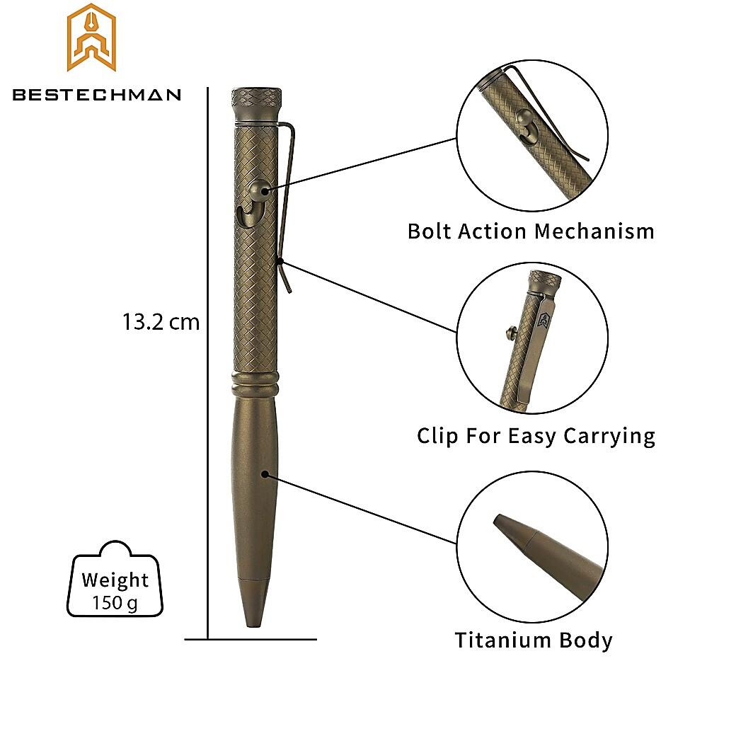 Bestechman Stylo Tactique Scribe Bronze Titane 6/7