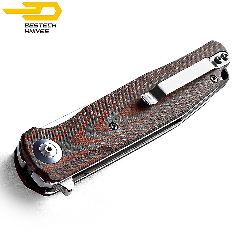 Bestech Navalha Ascot Vermelha G10 Fibra de Carbono D2 2/7