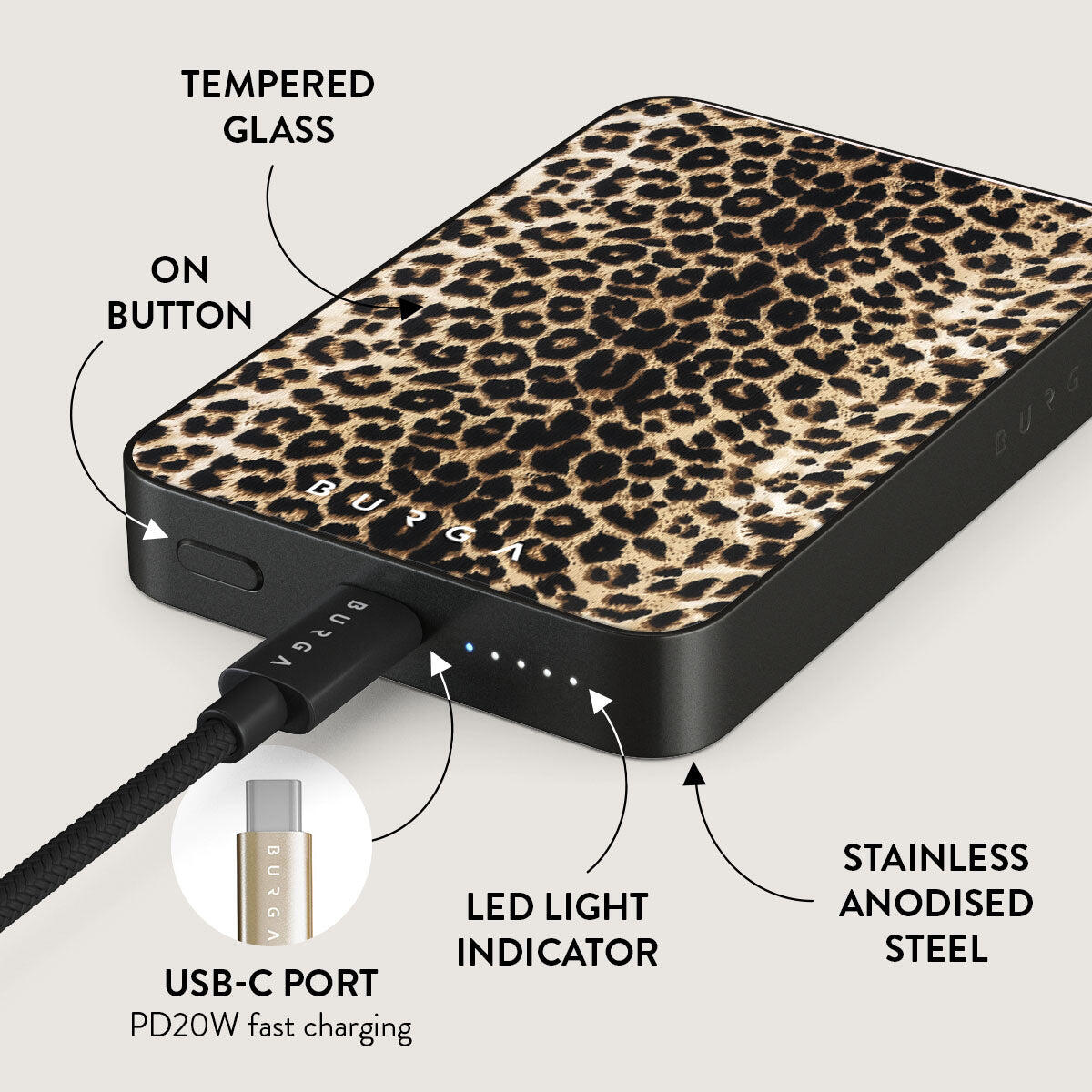 Powerbank BURGA MagSafe 10000 mAh player/gunmetal 5/5