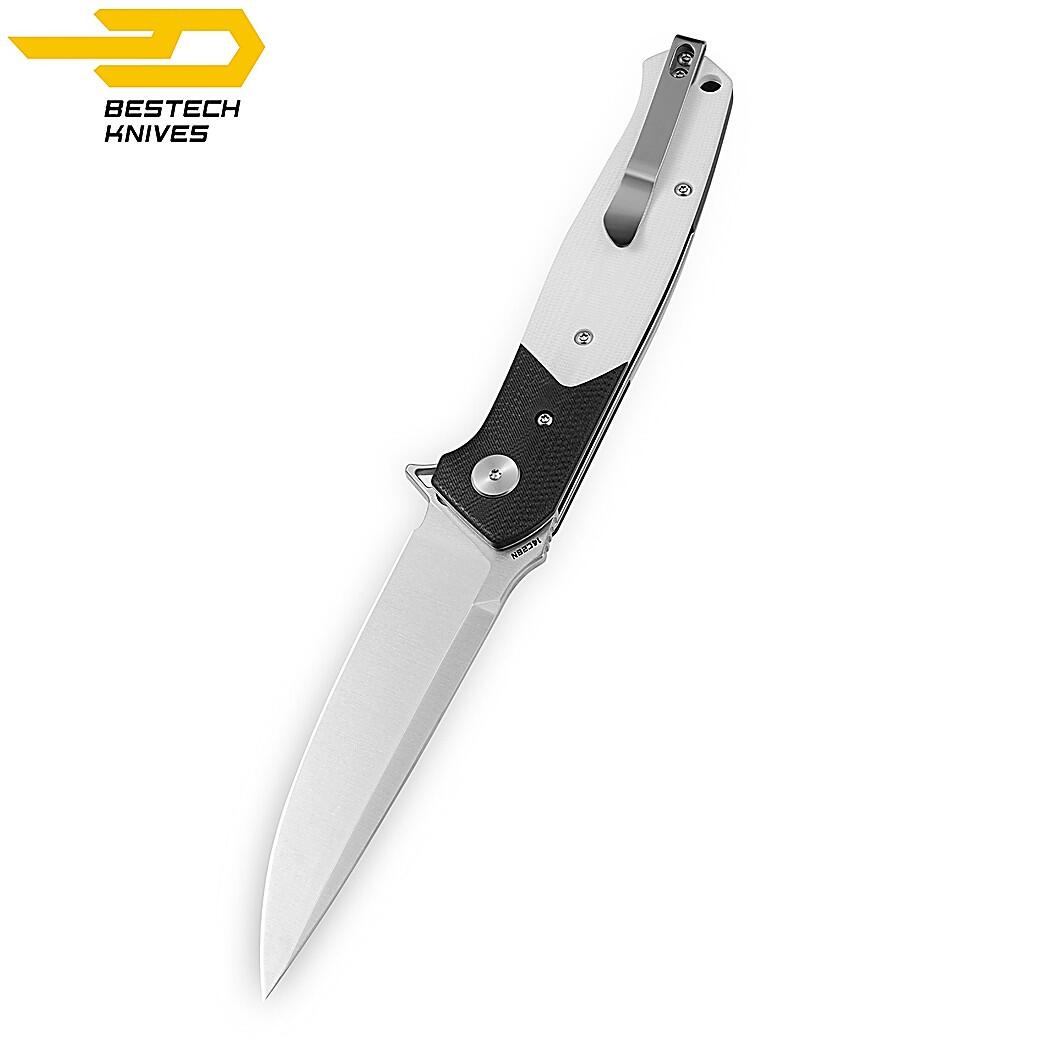 Bestech Canivete Swordfish Preto Branco G10 14C28N 4/7
