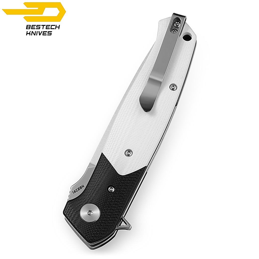 Bestech Canivete Swordfish Preto Branco G10 14C28N 2/7