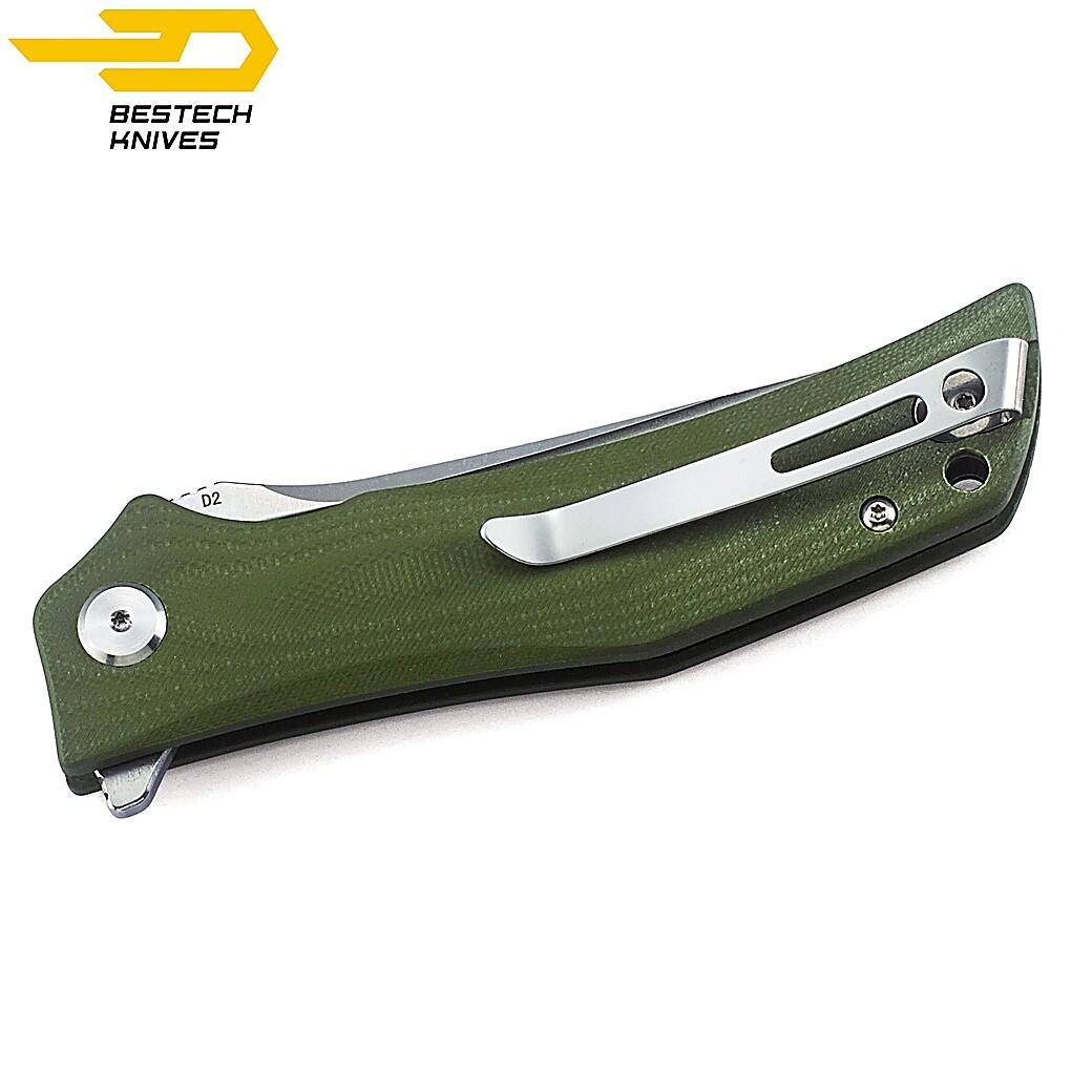 Bestech Navalha Scimitar Verde Exército G10 D2 2/7