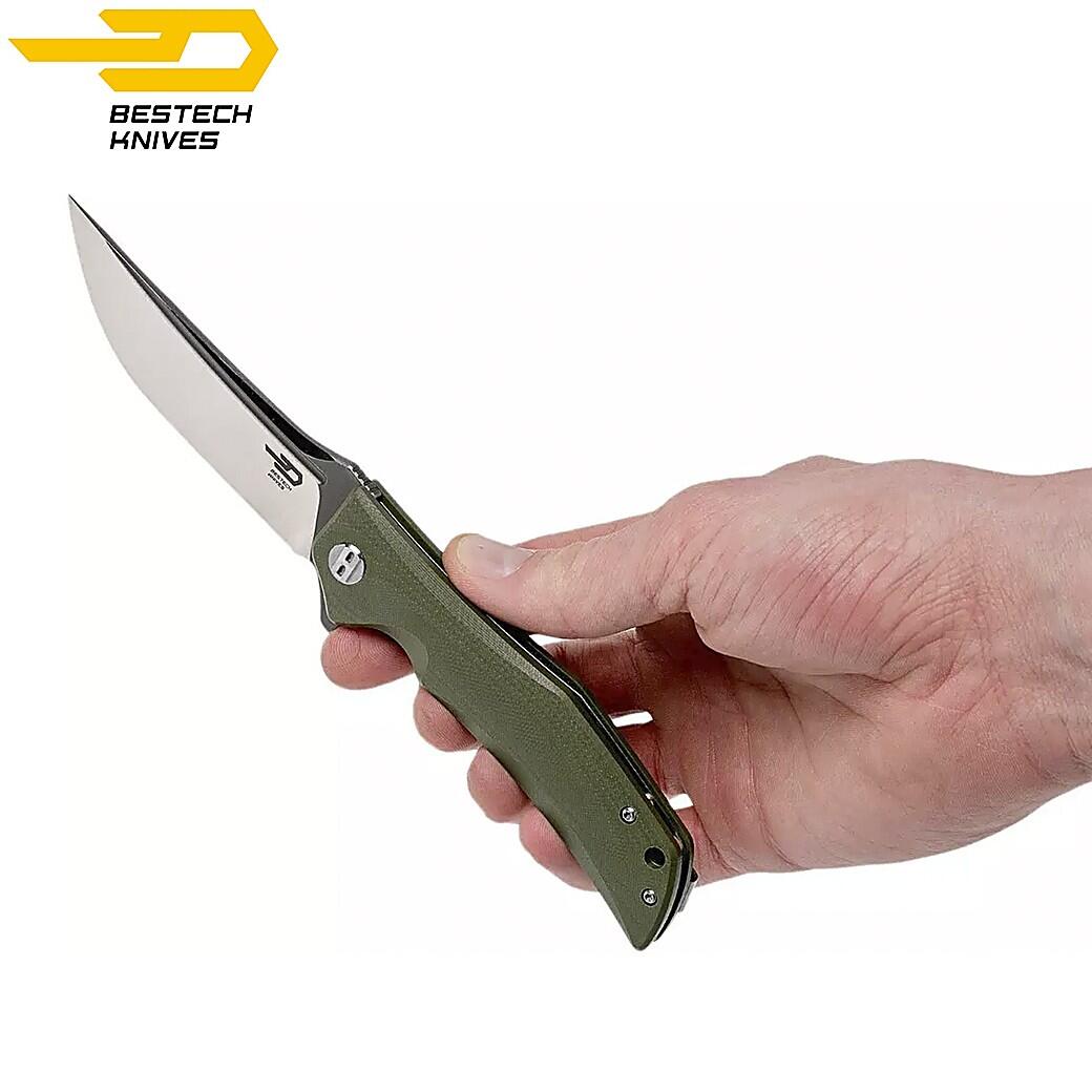 Bestech Navalha Scimitar Verde Exército G10 D2 3/7