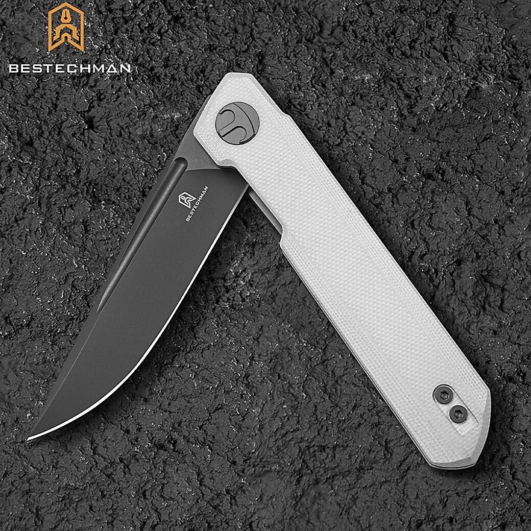 Bestechman Navalha Mini Dundee Branco G10 D2 PVD 5/7