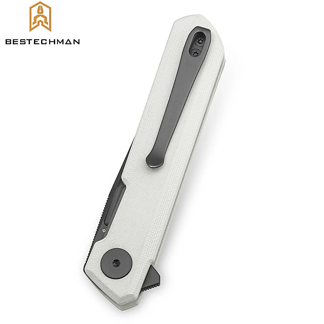 Bestechman Navalha Mini Dundee Branco G10 D2 PVD 3/7