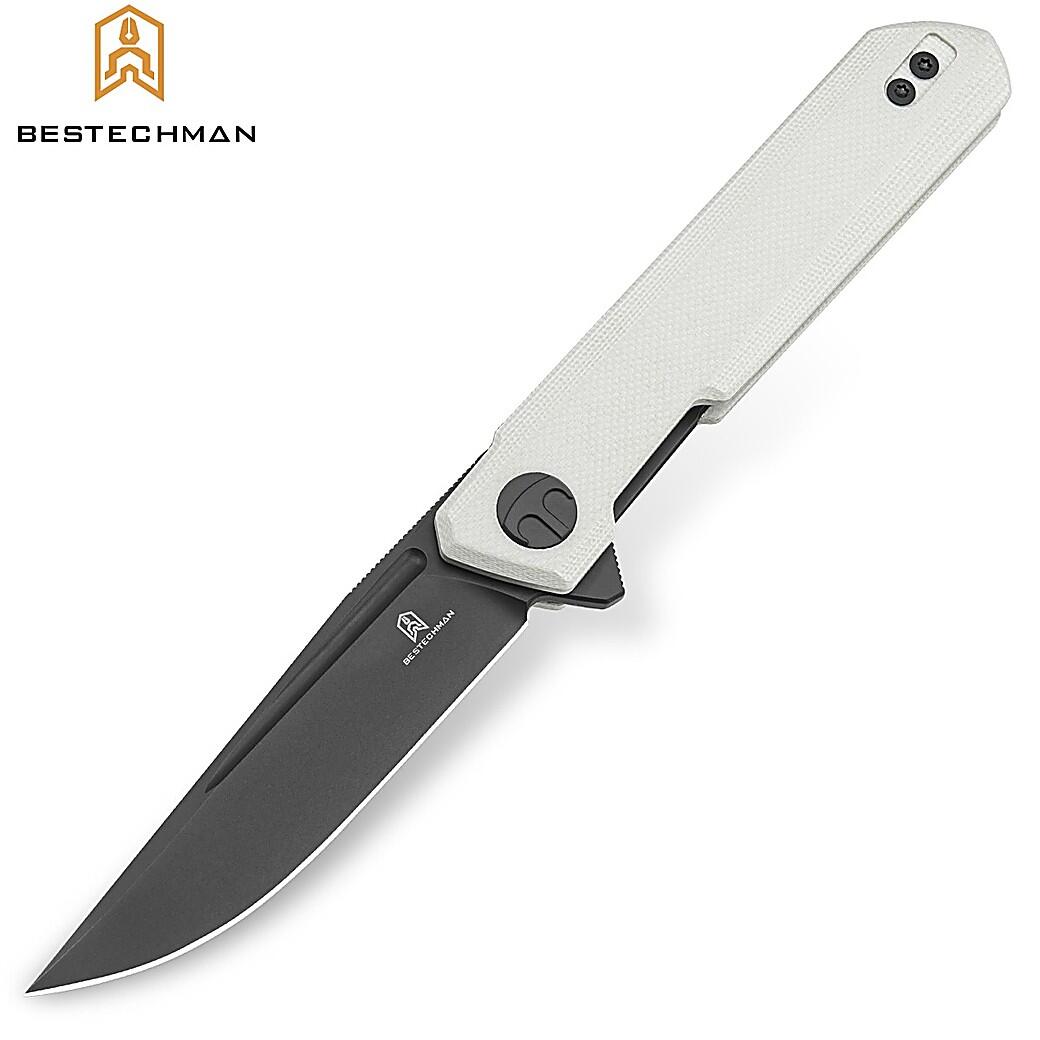 Bestechman - Bestechman Couteau De Poche Mini Dundee Blanc G10 D2 Pvd - Aiguisoir - 7 Cm - Decathlon