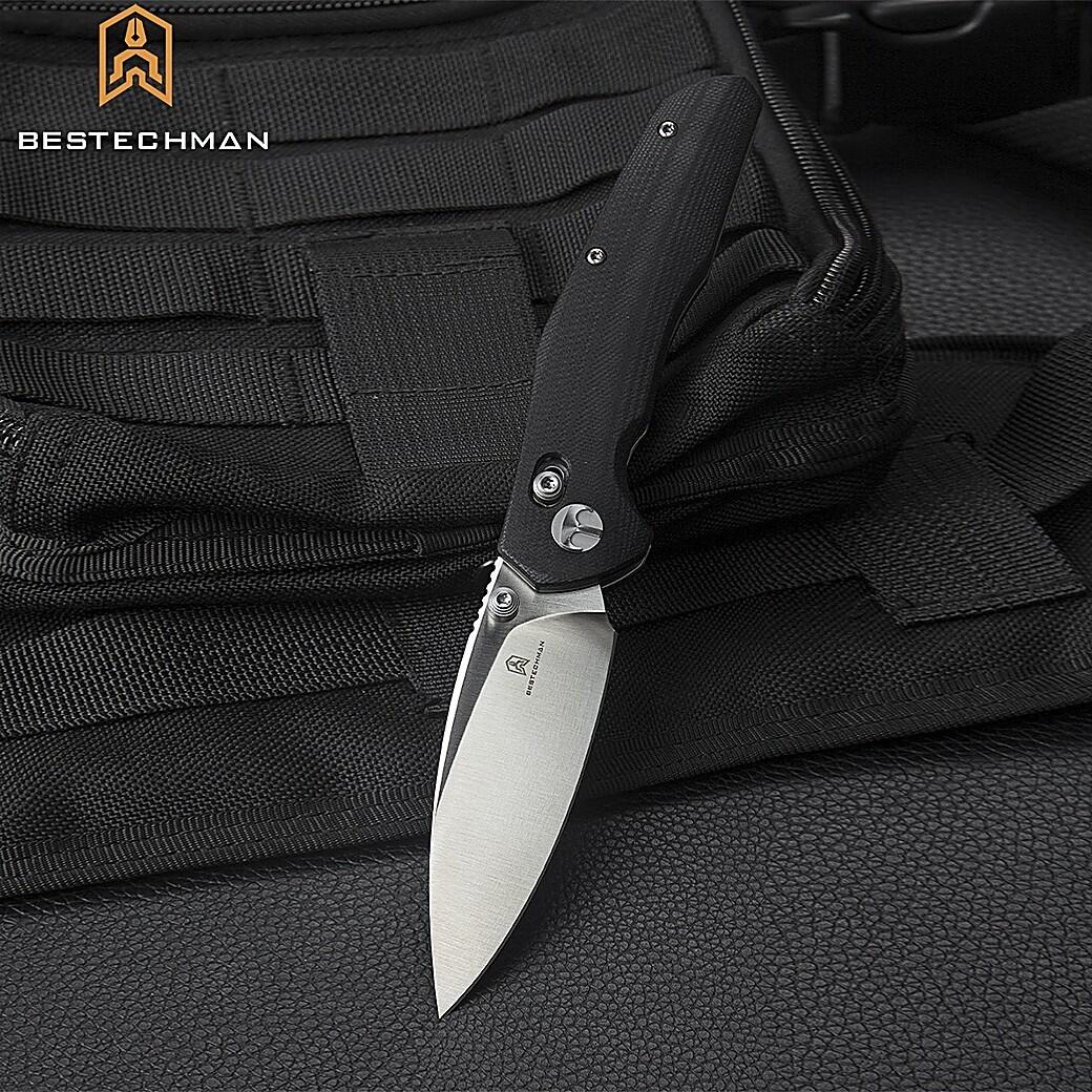 Coltello Tascabile Ronan Nero G10 14C28N di Bestechman 7/7