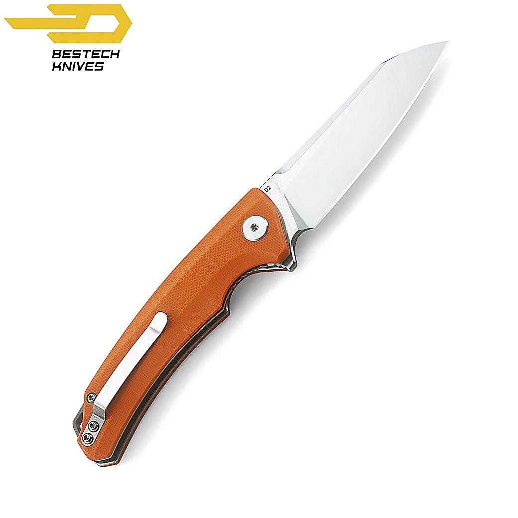 Bestech Couteau de Poche Texel Orange G10 D2 4/7