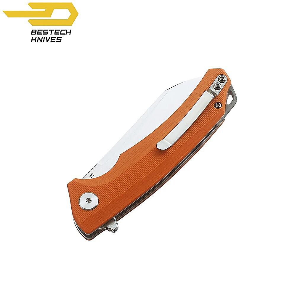 Bestech Couteau de Poche Texel Orange G10 D2 2/7