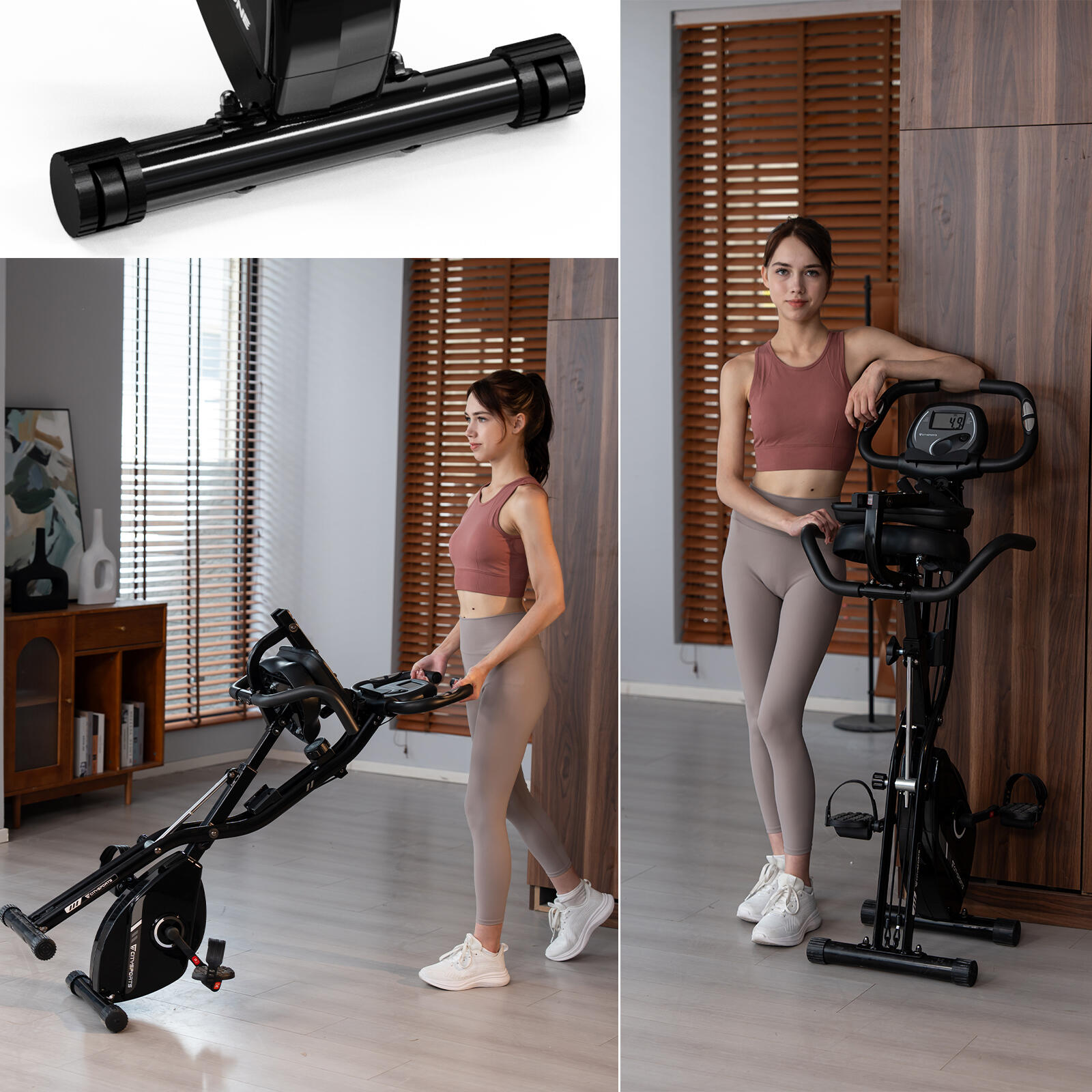 Vélo d'Appartement Pliable CITYSPORTS Noir 2-en-1 12 Niveaux 6/7