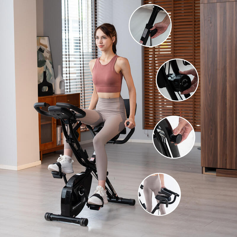 Bicicletă de exerciții pliabilă,bicicletă de interior,12 niveluri de rezistență