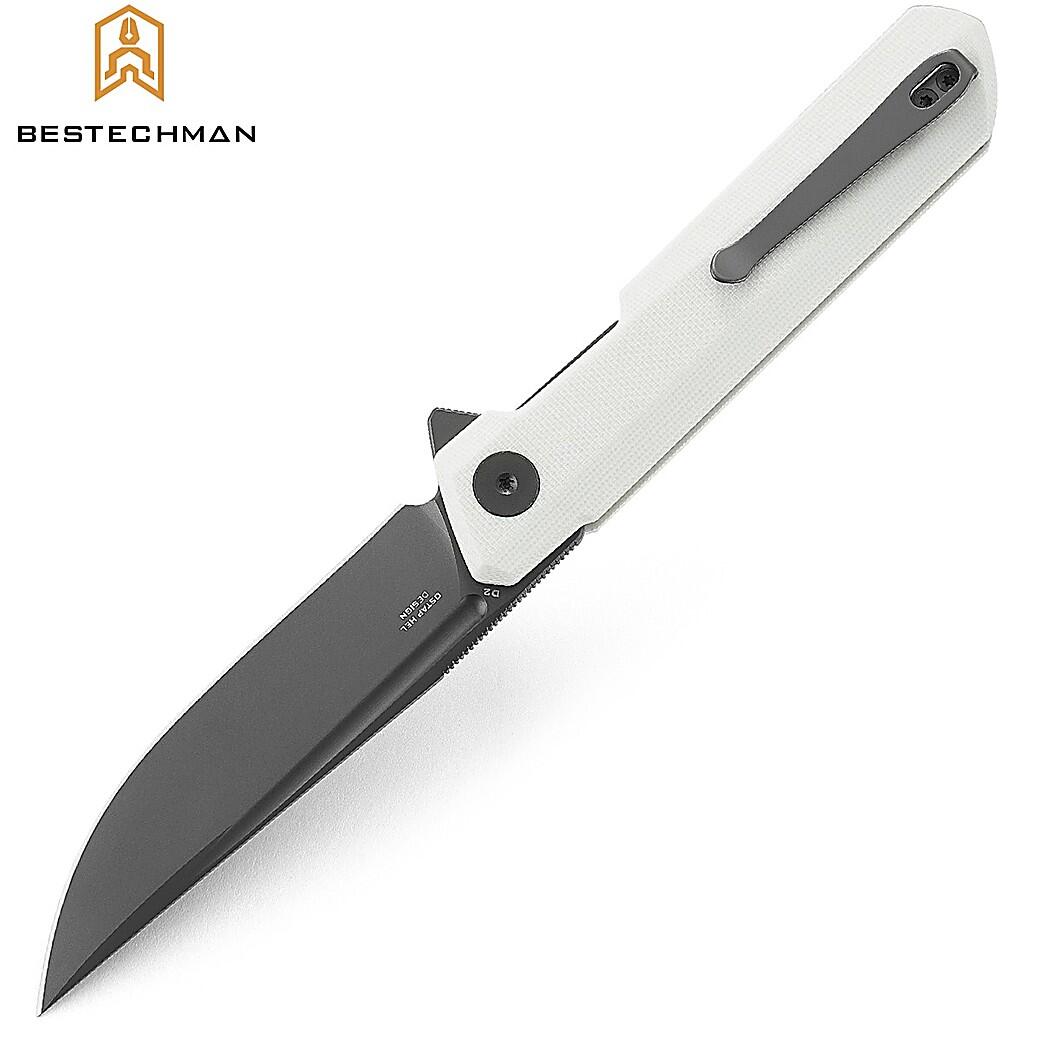 Bestechman Couteau de Poche Dundee Blanc G10 D2 4/7