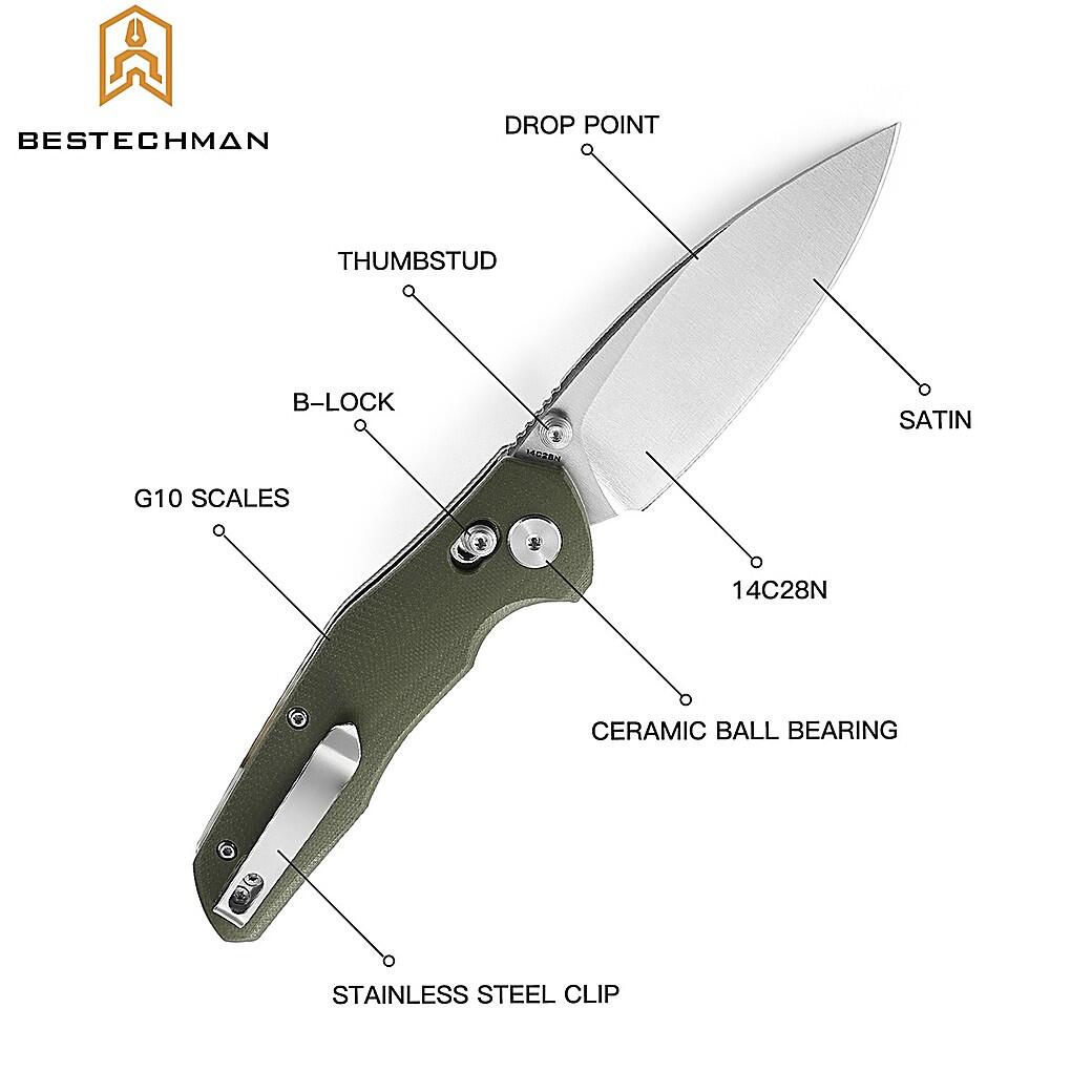 Bestechman Navalha Ronan Verde OD G10 14C28N 5/7