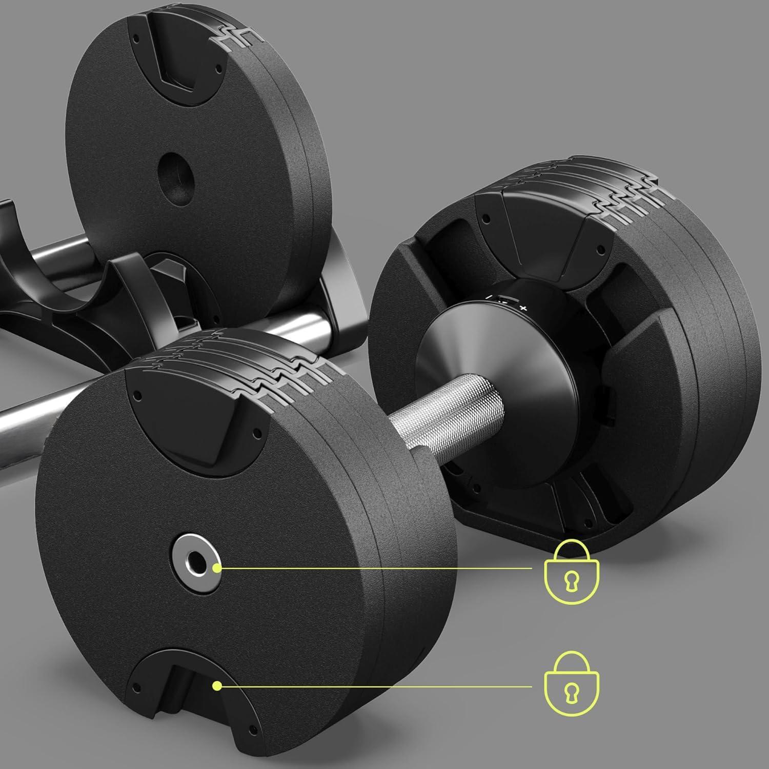 Manubrio Pesi Palestra Casa Da 2 A 24 Kg - 12 Livelli Regolabili Set Con Base 5/7