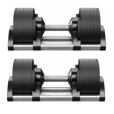 Coppia Manubri Pesi Palestra Casa Da 2 A 24 Kg - 12 Livelli Regolabili Set Con B